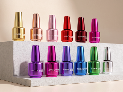 Vernis à ongles métallique brillant effet miroir