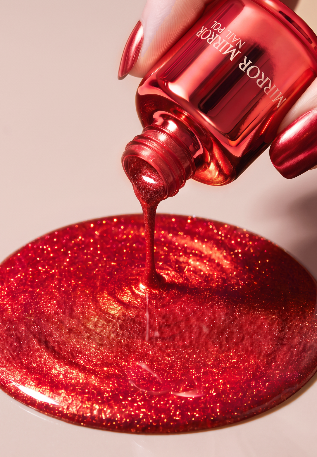 Vernis à ongles métallique brillant effet miroir
