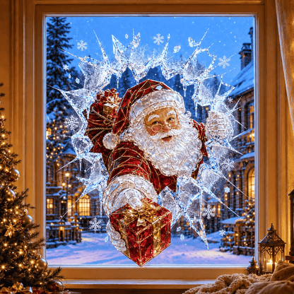 Sticker de Noël 3D effet vitre brisée