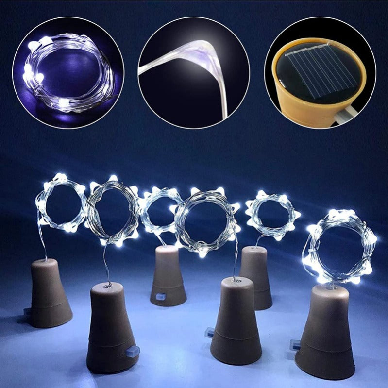 Guirlande lumineuse LED avec bouchon en liège pour bouteille DIY – Éclairage d'ambiance en fil pour décoration
