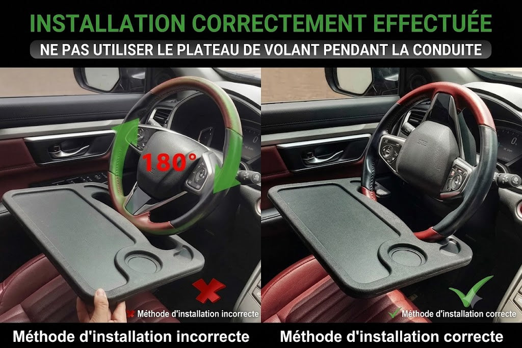 Table de volant double face pour voiture – Plateau pour ordinateur portable