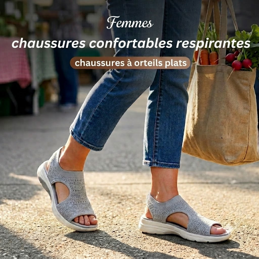 Sandales plates confortables et respirantes