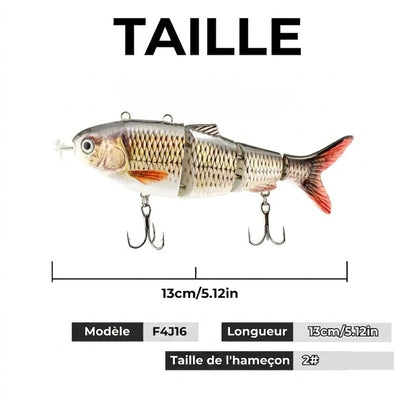 Leurre de pêche bionique nageur multi-articulé