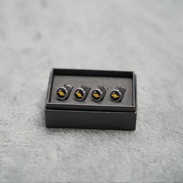 Kit de Bouchons de Valve Carbone de Luxe – Look Fibre de Carbone – Universel pour voiture, moto et vélo – Protection de roue sportive – [Lot de 4]