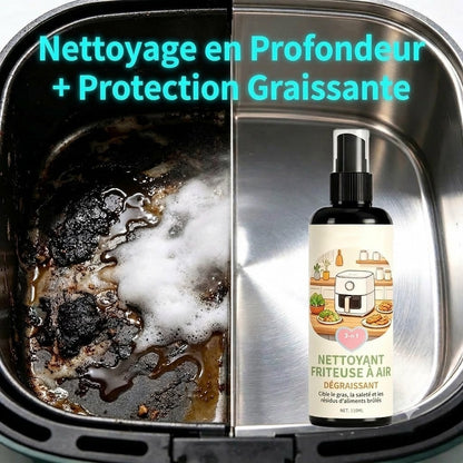 Nettoyant & Spray dégraissant 2-en-1 pour friteuse sans huile