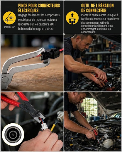 Coffret de 5 pinces pour déconnexion connecteurs électriques ProReach – Outil spécialisé pour l'automobile et l'électricité