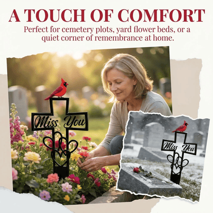 🐦💖 Plaque commémorative en métal pour cimetière ✝️