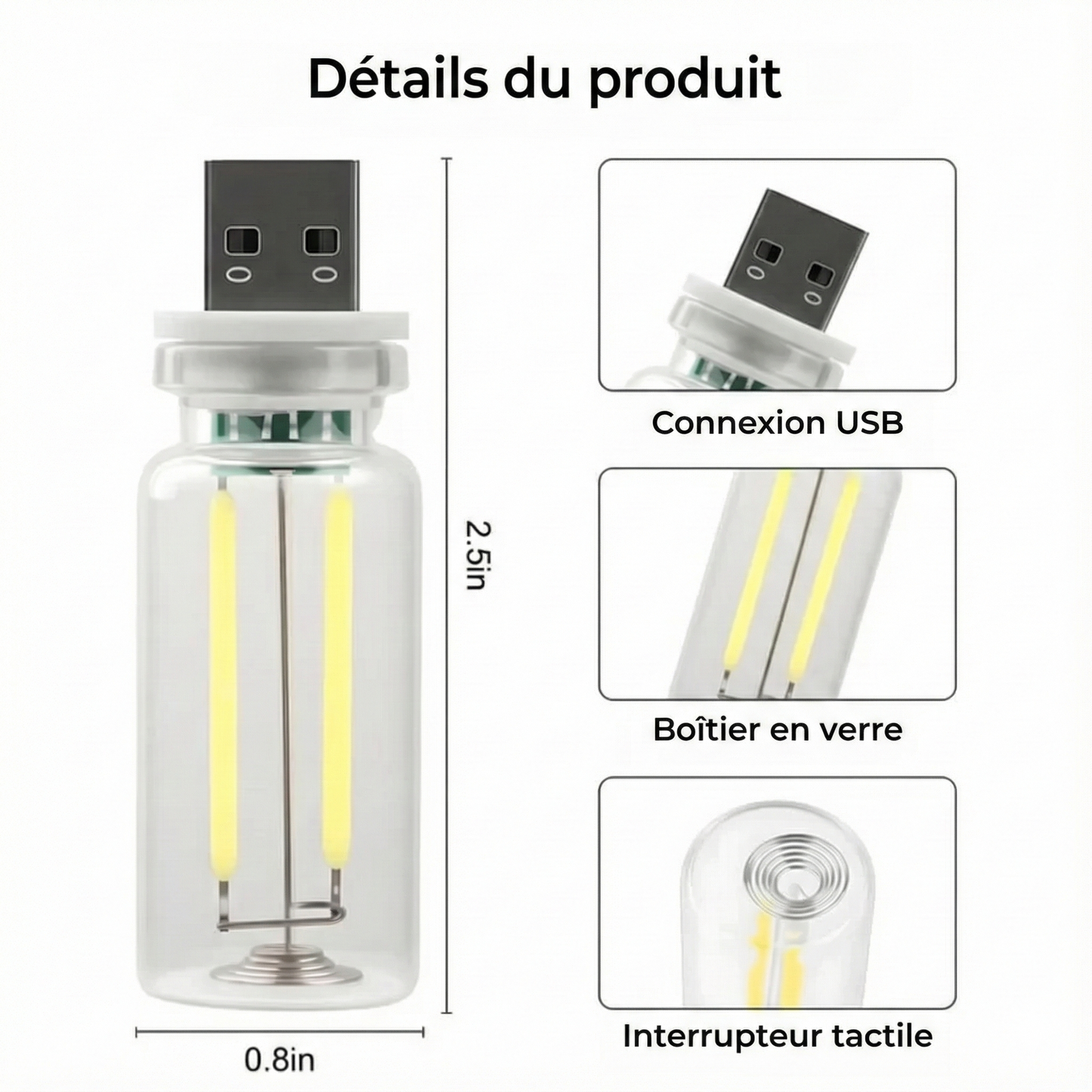 Lampe LED USB pour voiture