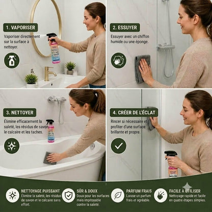 Nettoyant salle de bains – Produit de nettoyage universel pour baignoires, lavabos et vitres