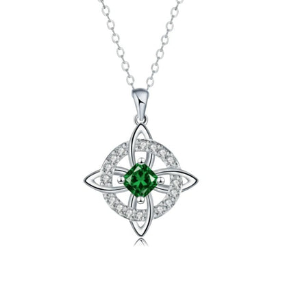 Collier Nœud de Sorcière Mystique avec Pierre de Naissance