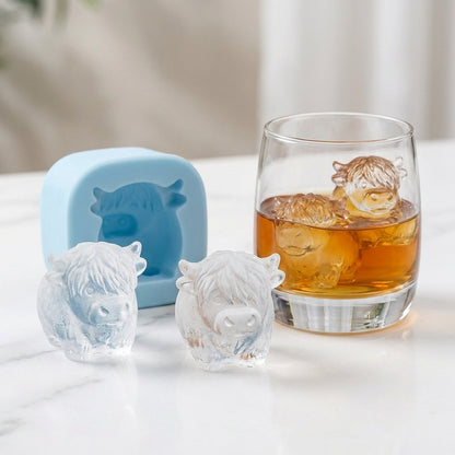 🐮 Moule à glaçons Mini Vache Highland – En silicone 3D pour glaçons