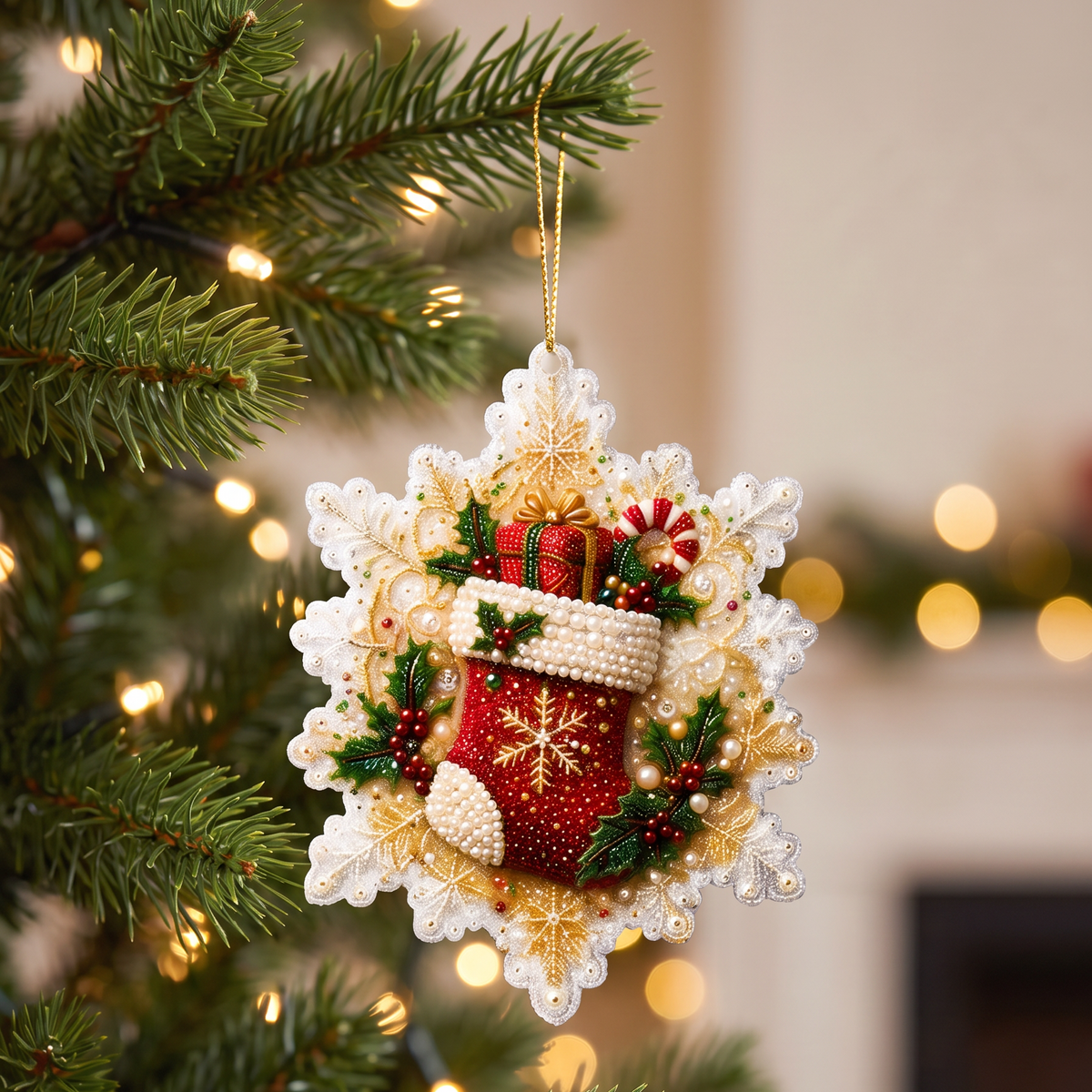 Kit de broderie diamant DIY 6 pièces pour décorations de Noël
