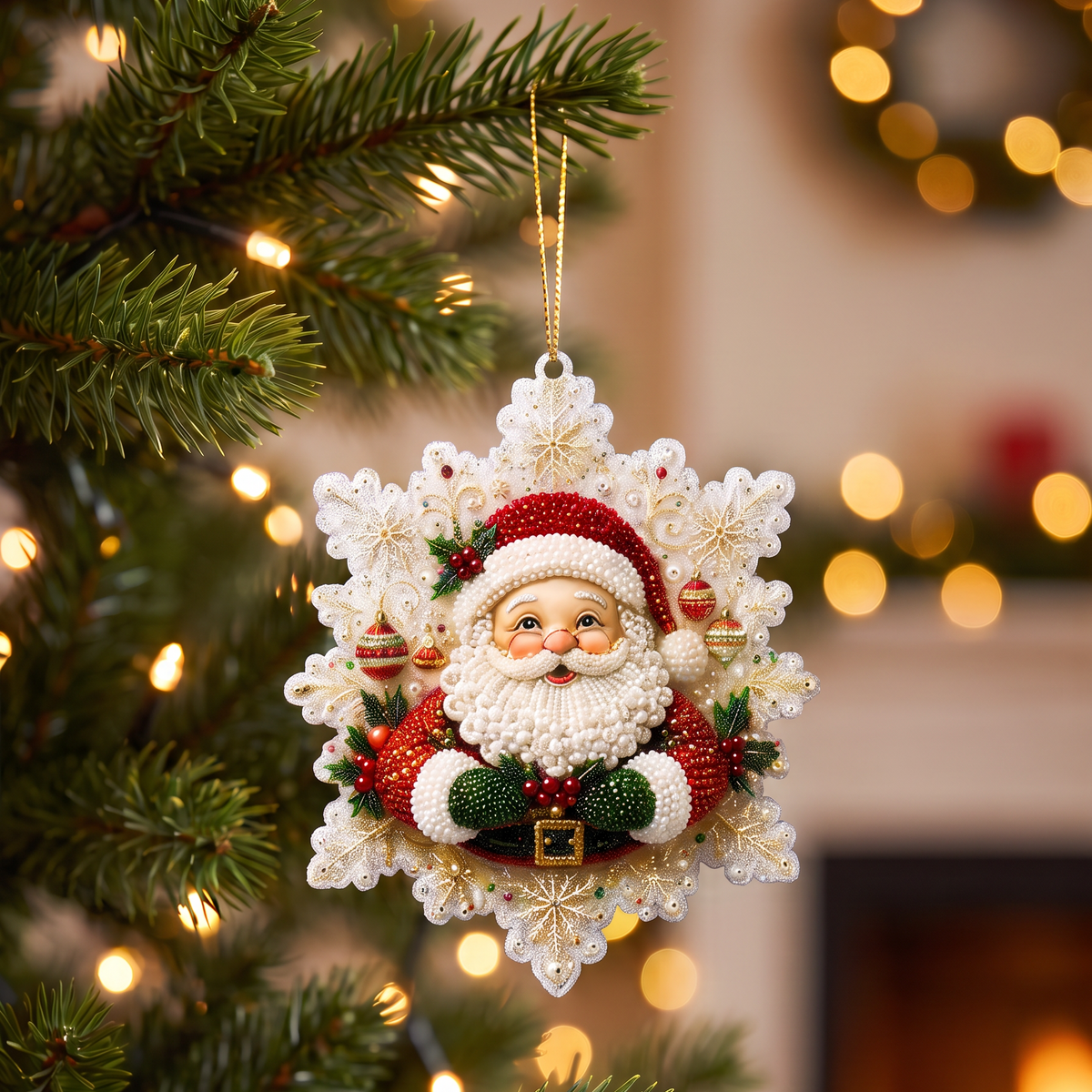 Kit de broderie diamant DIY 6 pièces pour décorations de Noël