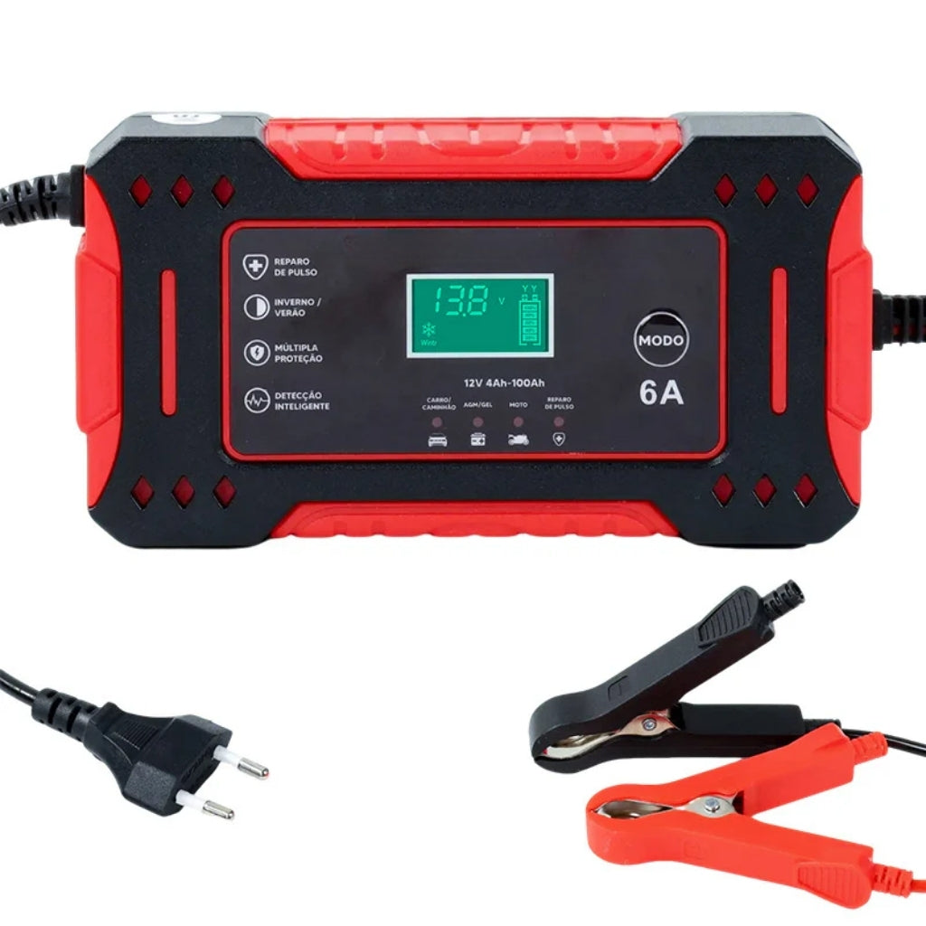 Chargeur de batterie intelligent 12V/24V - Chargeur d'entretien entièrement automatique avec fonction de réparation par impulsion - Pour voiture, moto et bateau