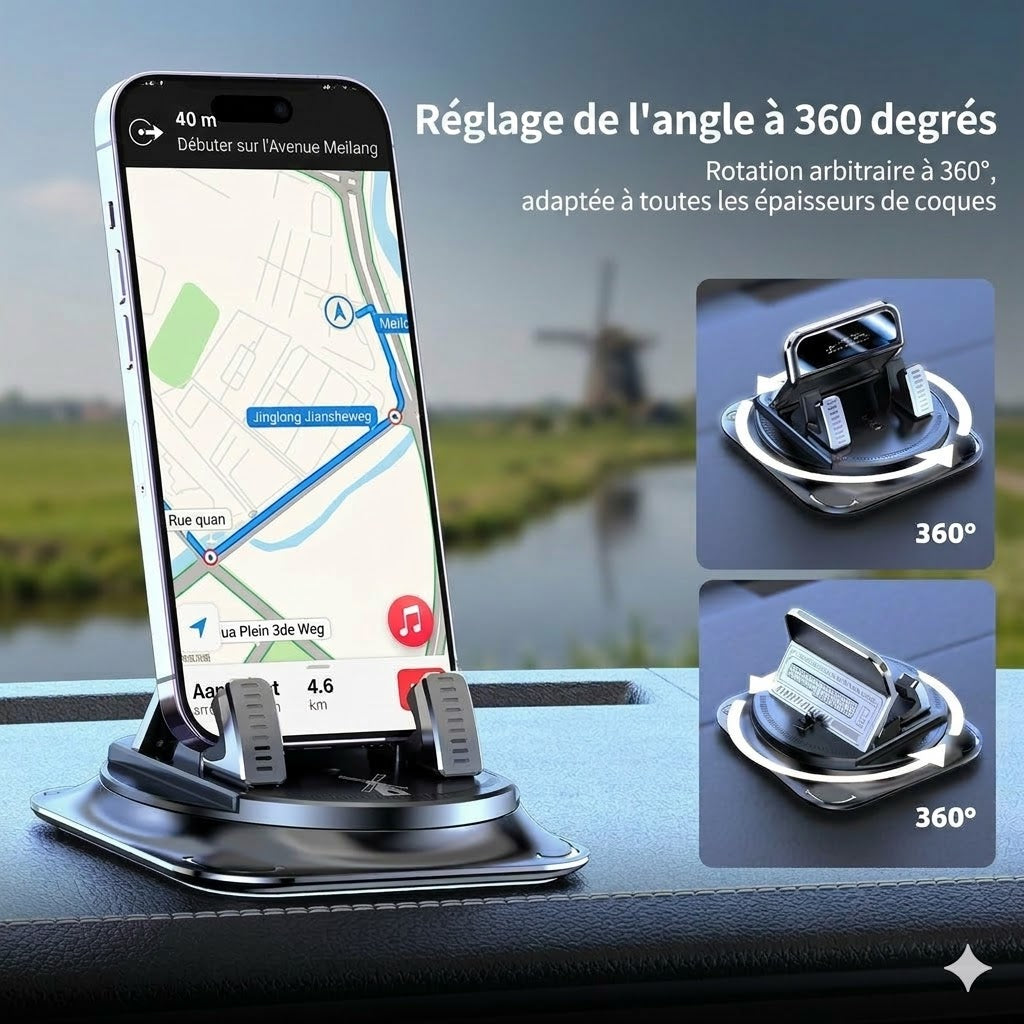 Support de navigation auto rotatif à 360°