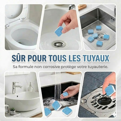 🚽 Pastilles déboucheuses de canalisation à action rapide – Adaptées pour les cuisines, salles de bains et canalisations