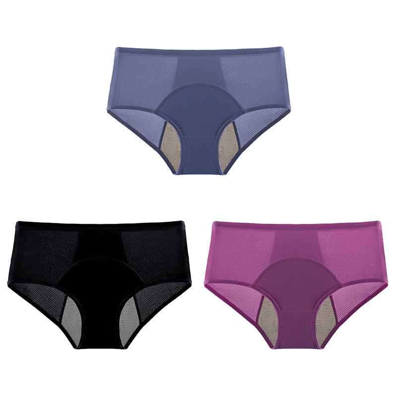 Culotte de règles étanche à taille haute avec protection avant et arrière – Protection efficace contre les fuites latérales
