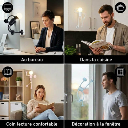 Lampe LED à ventouse – Design amusant avec ventouses interchangeables pour la décoration