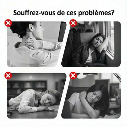 Coussin de voyage ergonomique gonflable – Oreiller de cou compact et portable pour avion, train et voiture