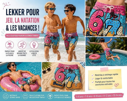 🍦Short imprimé glaces et donuts / Short avec motif de glaces et beignets🍩