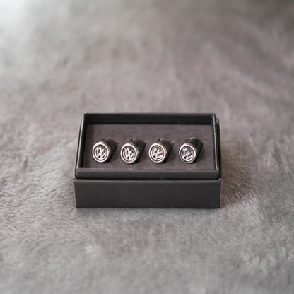 Kit de Bouchons de Valve Carbone de Luxe – Look Fibre de Carbone – Universel pour voiture, moto et vélo – Protection de roue sportive – [Lot de 4]