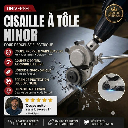 Embout grignoteuse pour perceuse – Cisaille à tôle électrique et découpeuse de plaques de métal