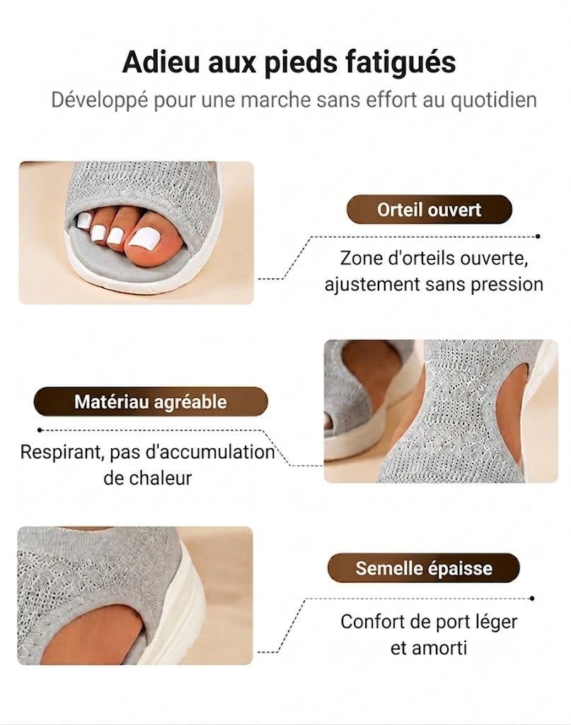 Sandales plates confortables et respirantes