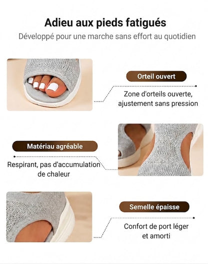 Sandales plates confortables et respirantes