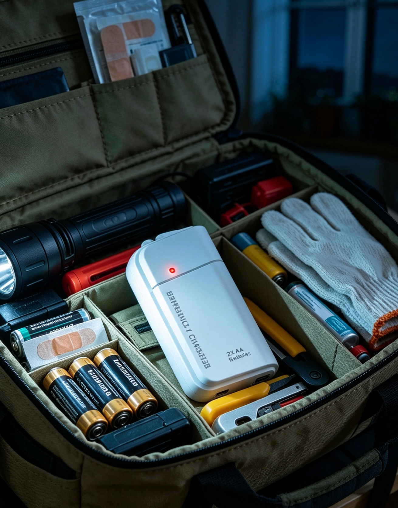 Batterie externe à piles AA avec lampe torche LED – Alimentation de secours pour votre téléphone en cas d'urgence