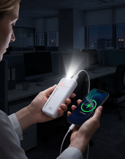 Batterie externe à piles AA avec lampe torche LED – Alimentation de secours pour votre téléphone en cas d'urgence