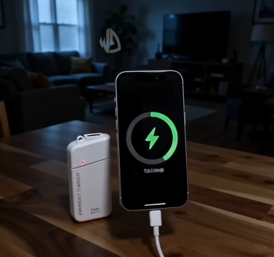 Batterie externe à piles AA avec lampe torche LED – Alimentation de secours pour votre téléphone en cas d'urgence