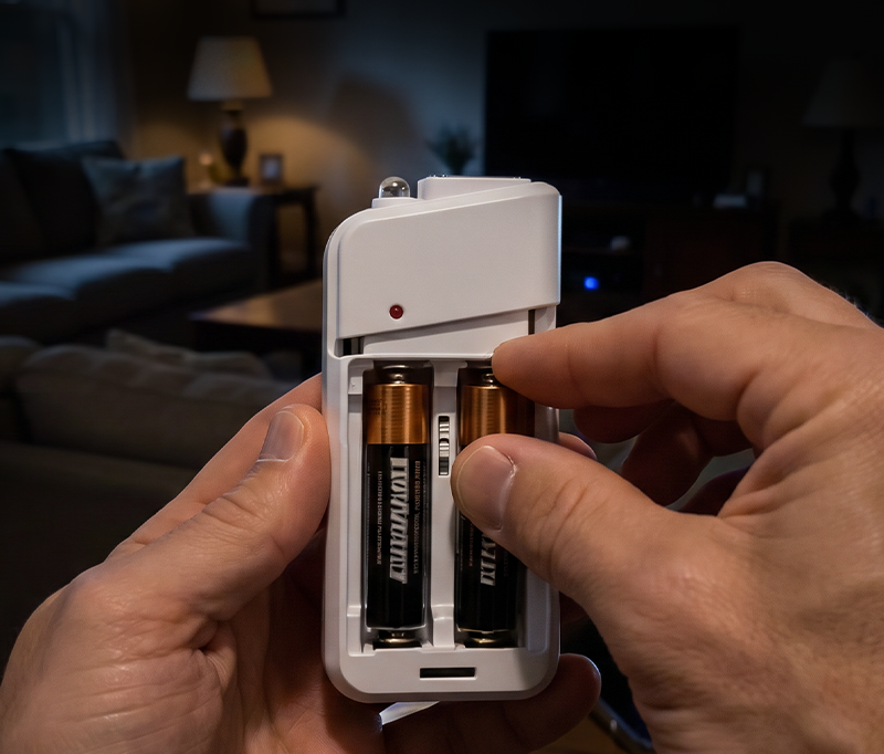 Batterie externe à piles AA avec lampe torche LED – Alimentation de secours pour votre téléphone en cas d'urgence