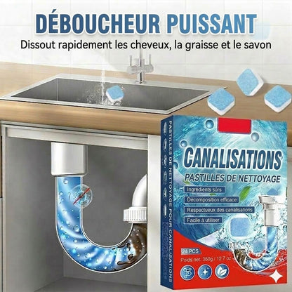 🚽 Pastilles déboucheuses de canalisation à action rapide – Adaptées pour les cuisines, salles de bains et canalisations