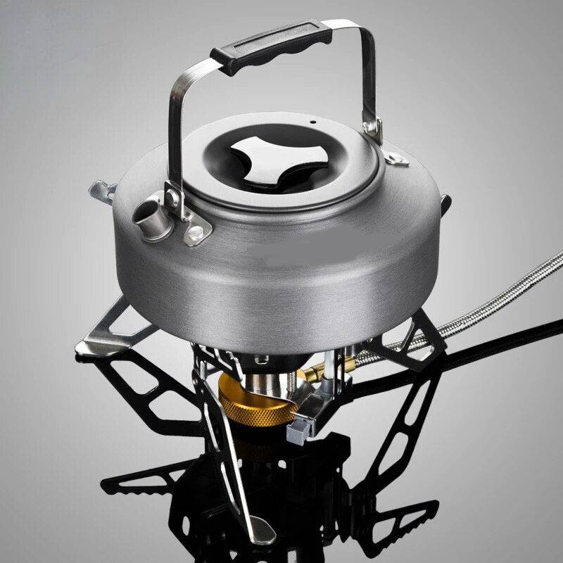 Réchaud à gaz de camping coupe-vent 5800W – Avec allumage piézo et adaptateur de bouteille de gaz