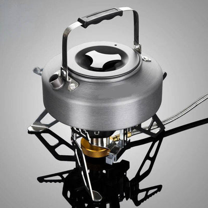 Réchaud à gaz de camping coupe-vent 5800W – Avec allumage piézo et adaptateur de bouteille de gaz