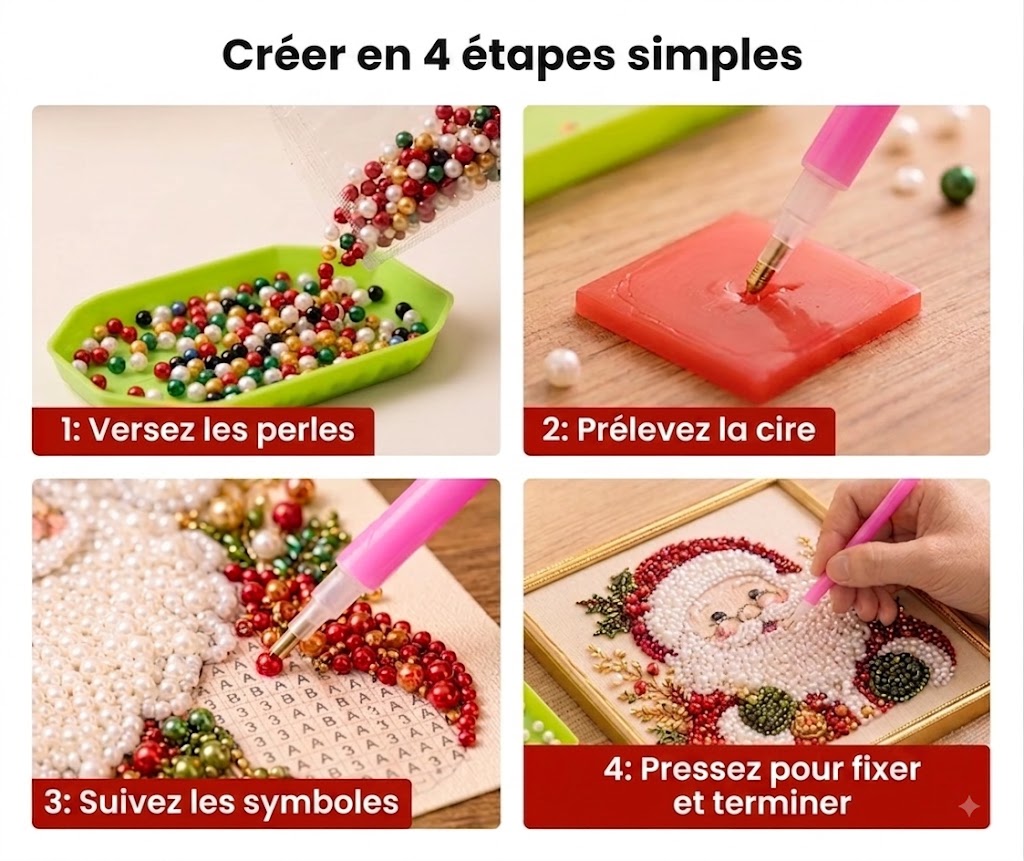 🔥 50% DE RÉDUCTION – TEMPS LIMITÉ ! 🎨💎 Kit de peinture au diamant DIY relaxant sur le thème de Noël – Facile pour les débutants 🎄