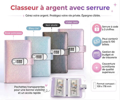 Carnet de budget avec cadenas à code