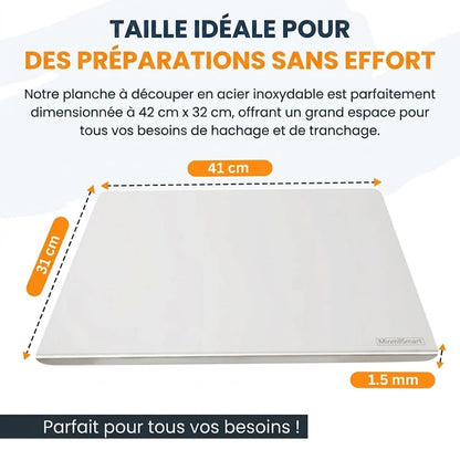 Planche à découper en inox pour plan de travail
