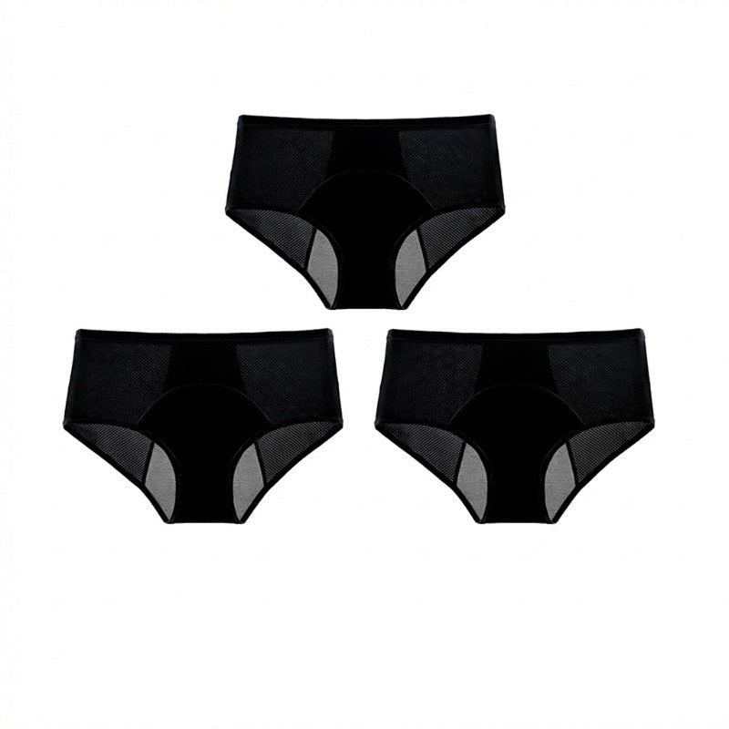 Culotte de règles étanche à taille haute avec protection avant et arrière – Protection efficace contre les fuites latérales