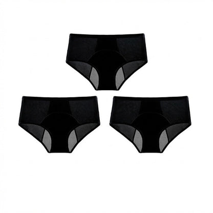 Culotte de règles étanche à taille haute avec protection avant et arrière – Protection efficace contre les fuites latérales