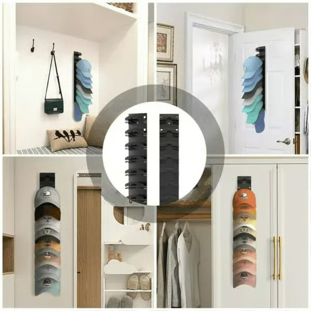 Organisateur de casquettes avec 10 clips - Pour cintre