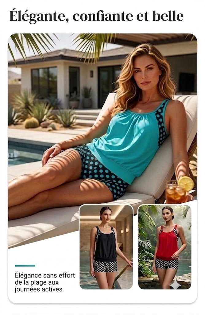 Bikini deux pièces à pois pour femmes