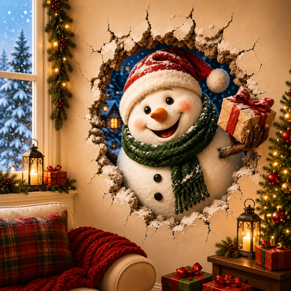 Stickers de Noël effet "Passe-muraille" – Autocollants 3D créatifs pour fenêtres et murs