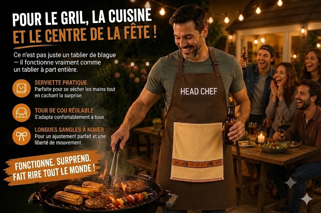 👨‍🍳 Le secret du chef – Ce tablier va épater vos invités ! 😂