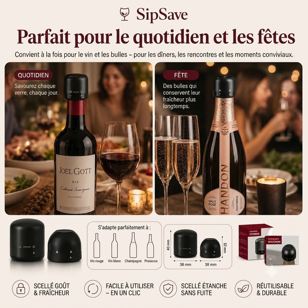 SipSave – Bouchons pour vin et champagne