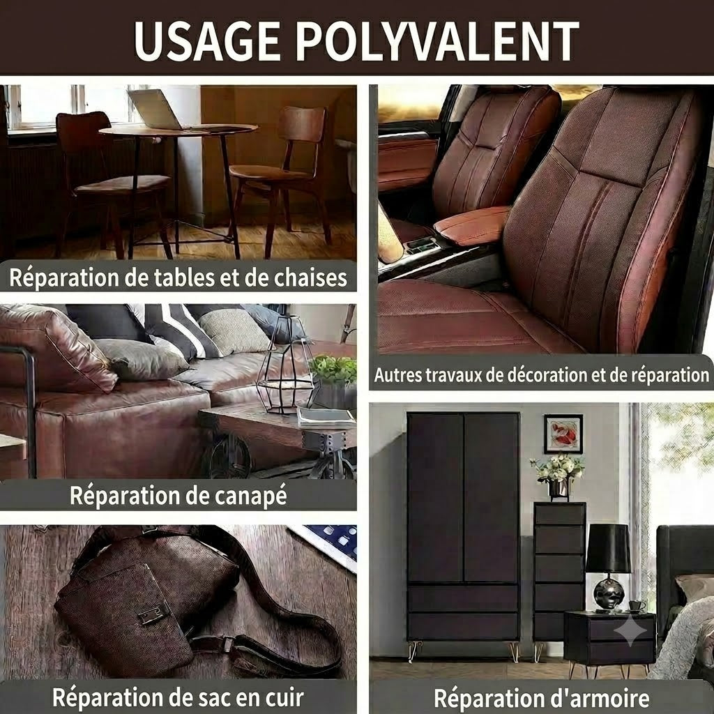🛋️ Kit de réparation de cuir autocollant
