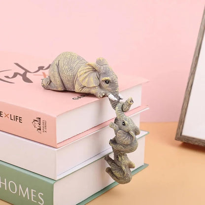Ornement en résine en forme d'éléphant – Symbole d'un lien familial fort