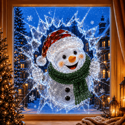 Sticker de Noël 3D effet vitre brisée