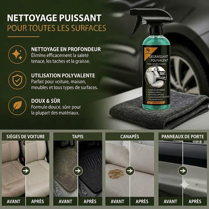 Spray de nettoyage multifonction pour voiture – Détachant puissant et la solution ultime contre les saletés tenaces