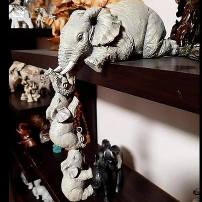 Ornement en résine en forme d'éléphant – Symbole d'un lien familial fort